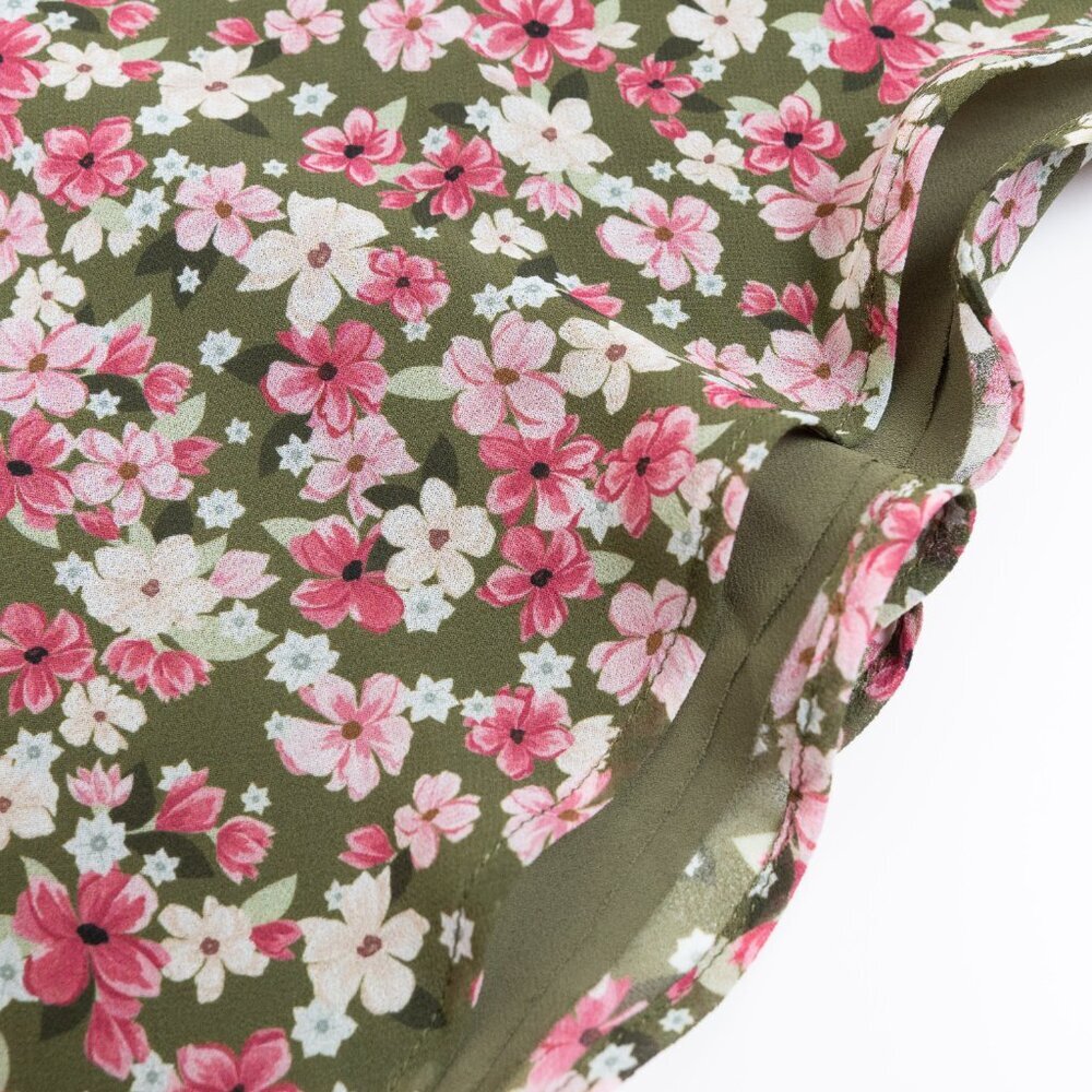 Aritzia Wilfred Terrace Dress Chiffon V Neck Dress Floral XS *Altered - Picture 11 of 13